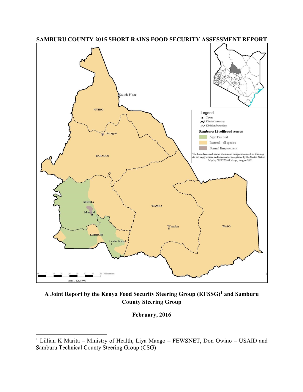 Samburu County 2015 Short Rains Food Security Assessment Report