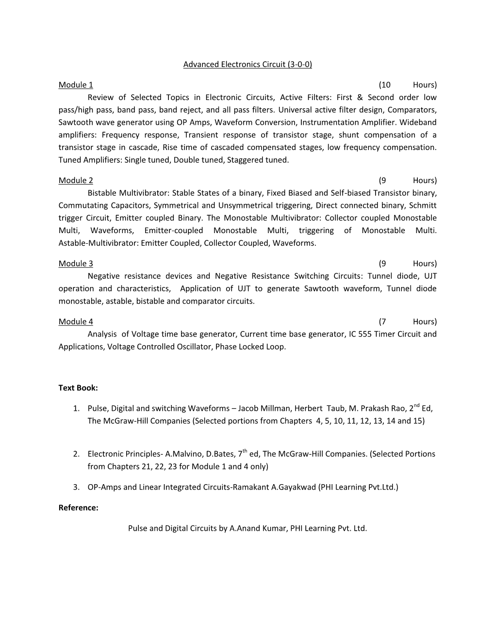 Review of Selected Topics in Electronic Circuits, Active Filters: First & Second Order Low Pass/High Pass, Band Pass, Band Reject, and All Pass Filters