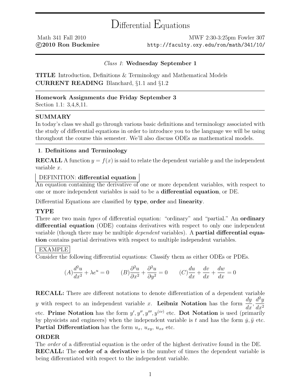 Differential Equations