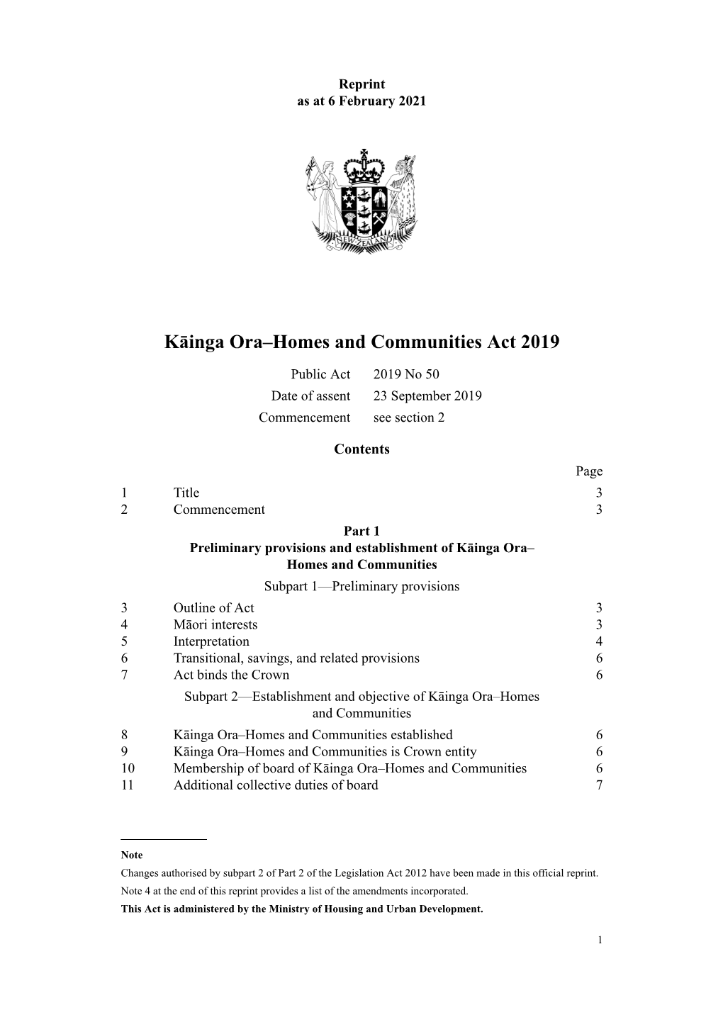 Kāinga Ora–Homes and Communities Act 2019