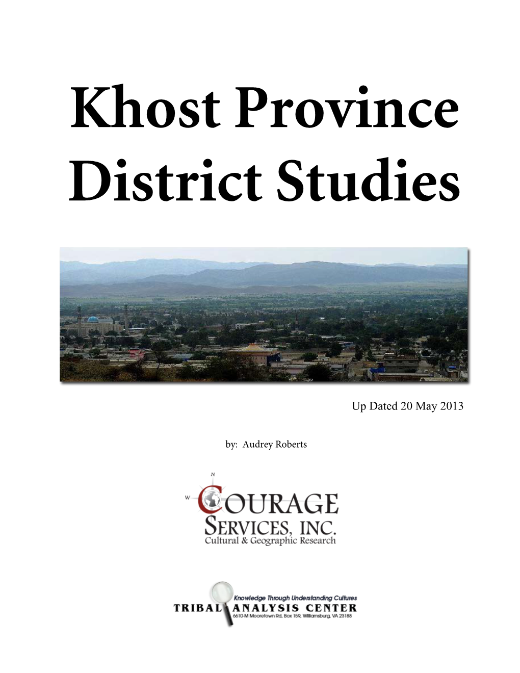 Khost Province District Studies