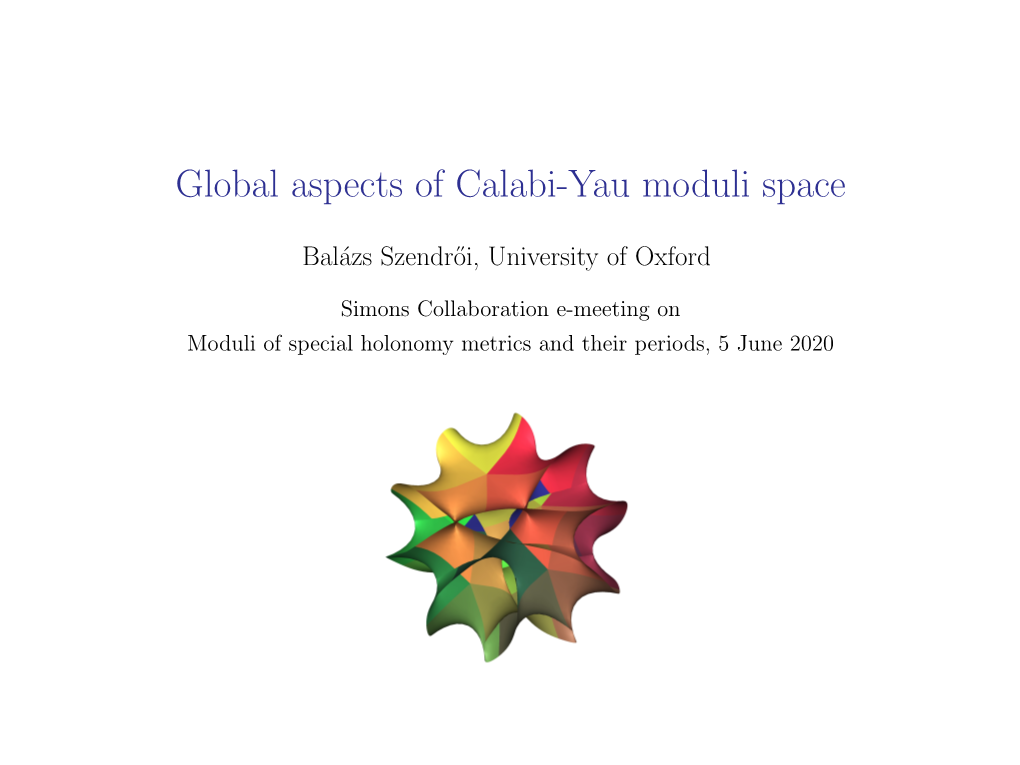 Global Aspects of Calabi-Yau Moduli Space
