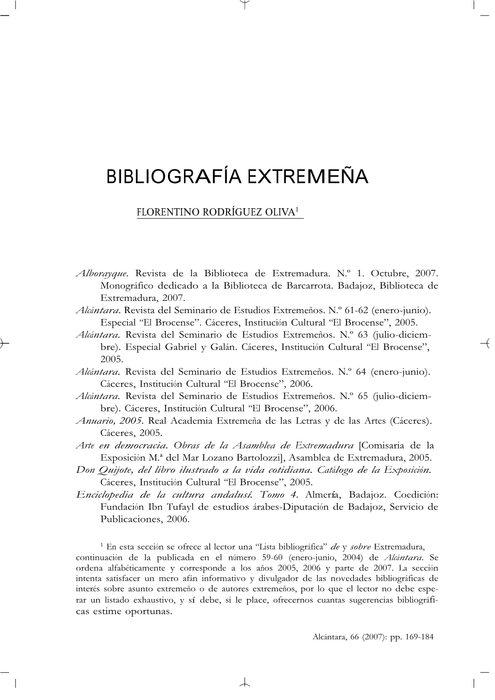 Bibliografía Extremeña