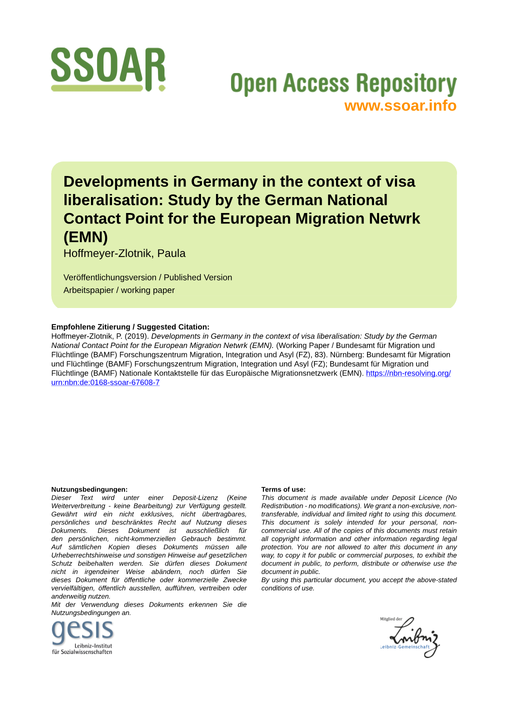 Developments in Germany in the Context of Visa