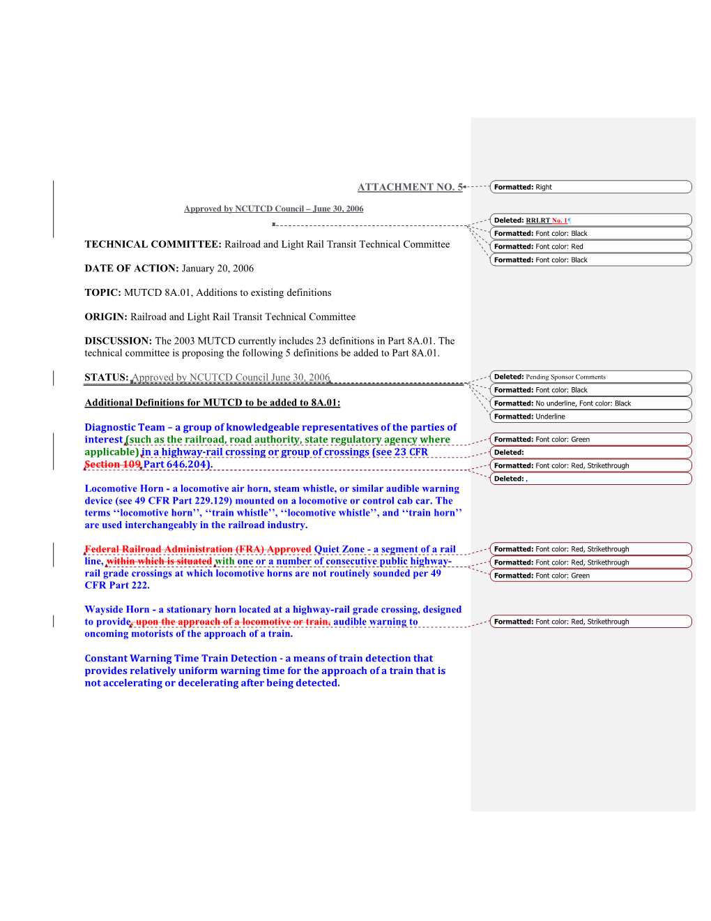 Railroad and Light Rail Transit Technical Committee DATE OF