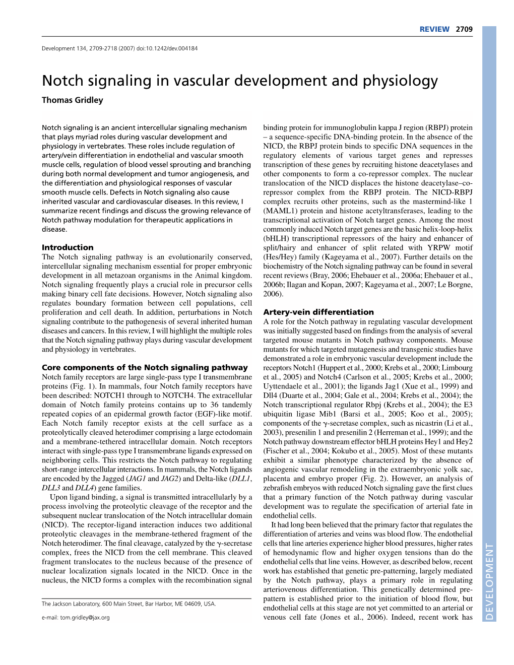 Notch Signaling in Vascular Development and Physiology