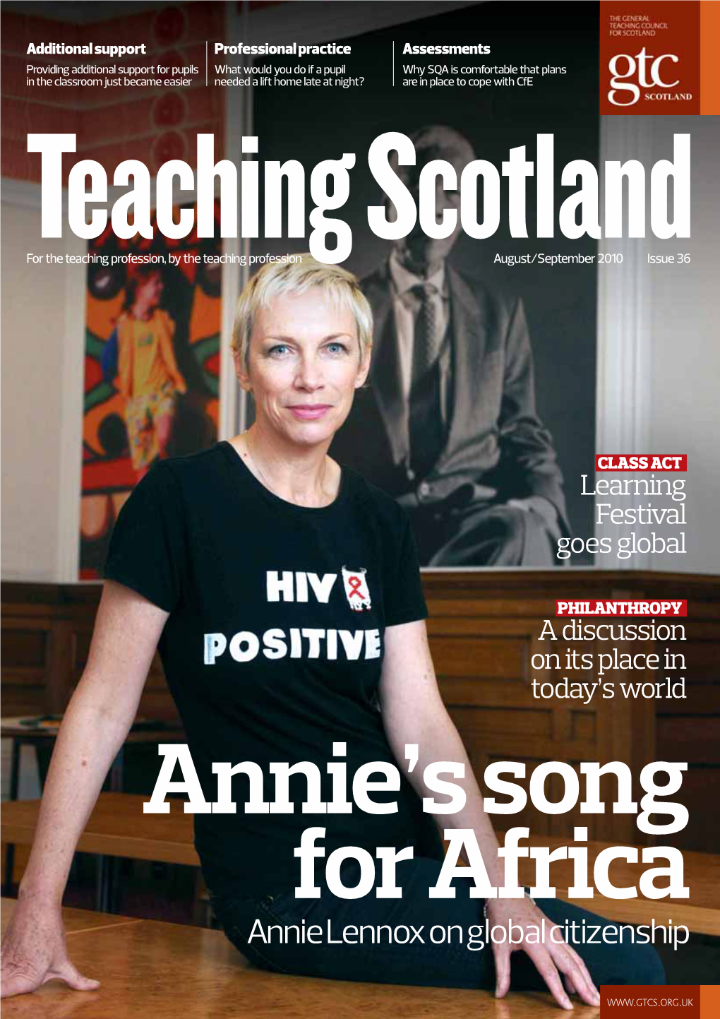 Annie Lennox on Global Citizenship Teachscot Pg02-05 6/8/10 10:53 Page 2