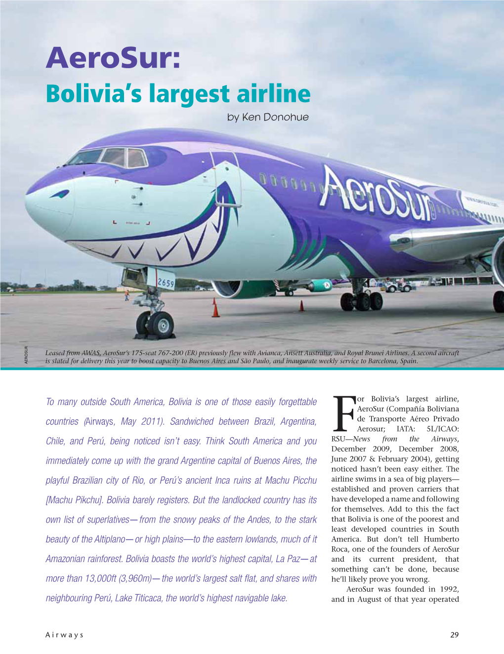 Aerosur: Bolivia's Largest Airline