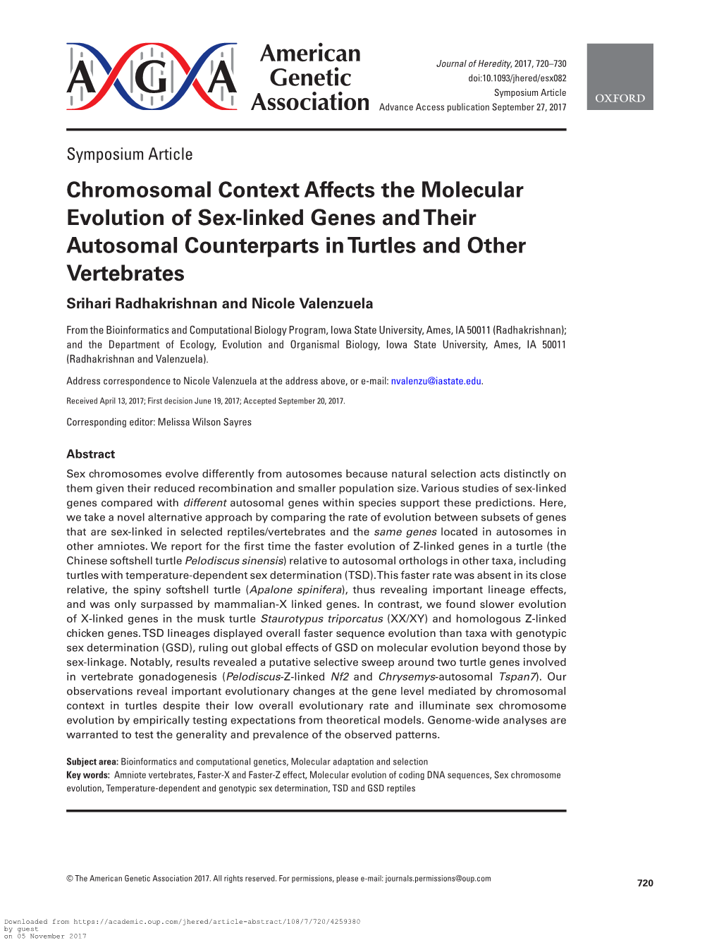 Chromosomal Context Affects the Molecular Evolution of Sex-Linked