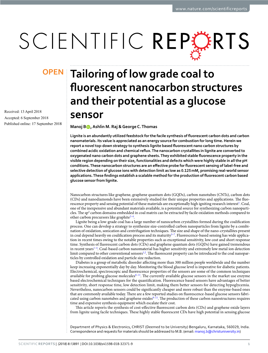 Tailoring of Low Grade Coal to Fluorescent Nanocarbon Structures