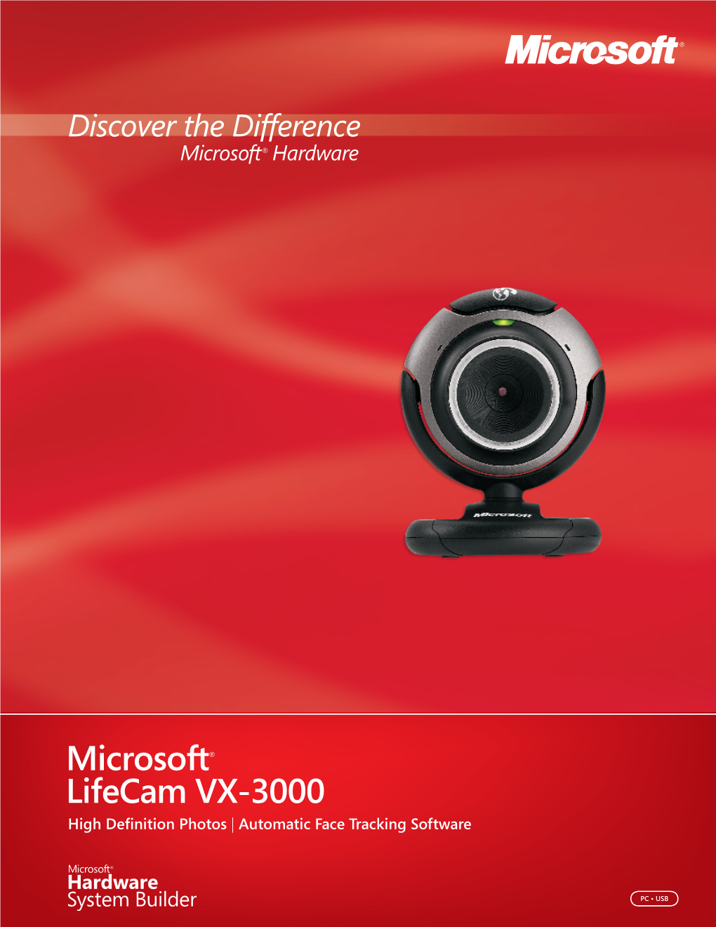 Microsoft Lifecam VX-3000 High Definition Photos | Automatic Face Tracking Software