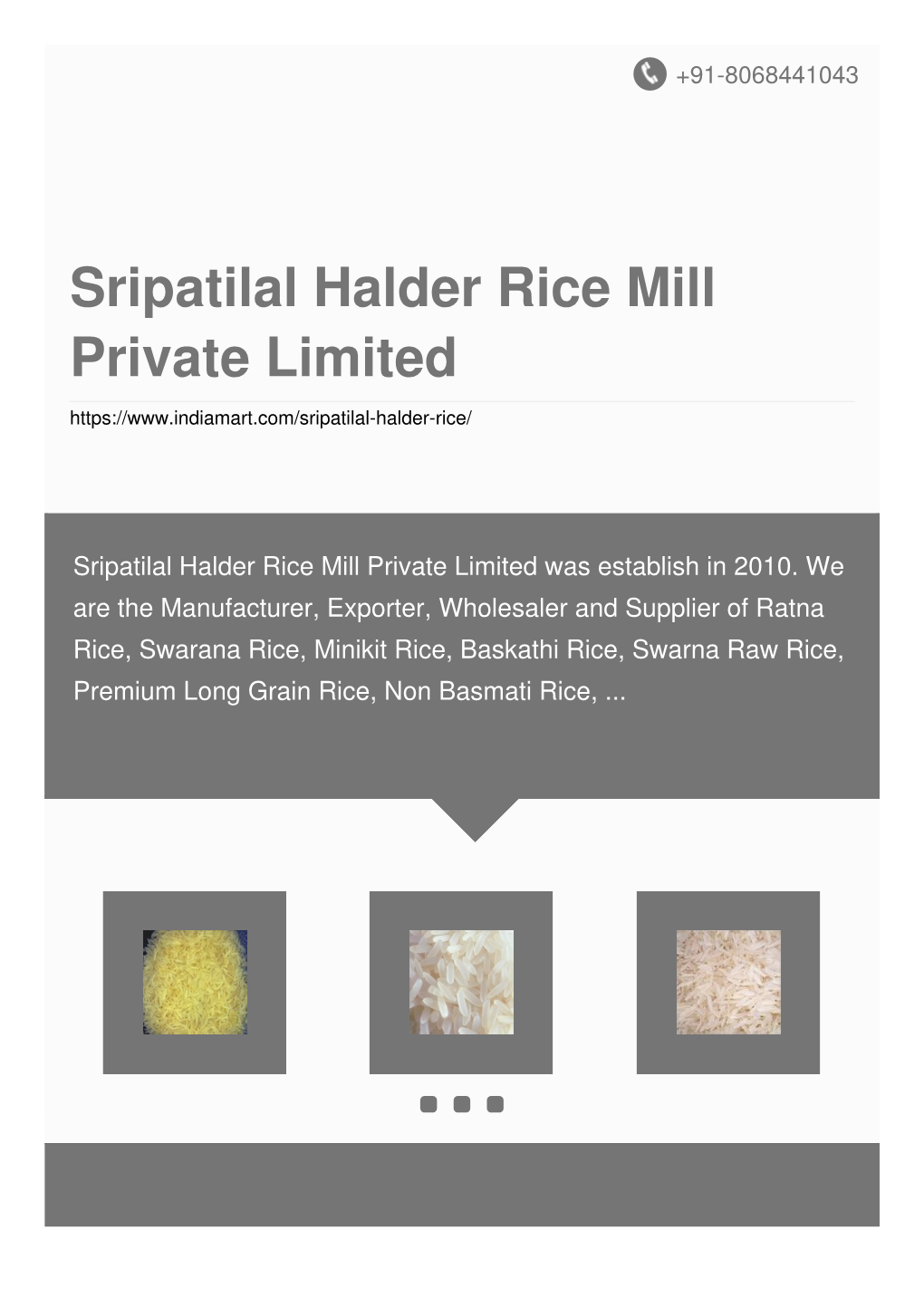 Sripatilal Halder Rice Mill Private Limited