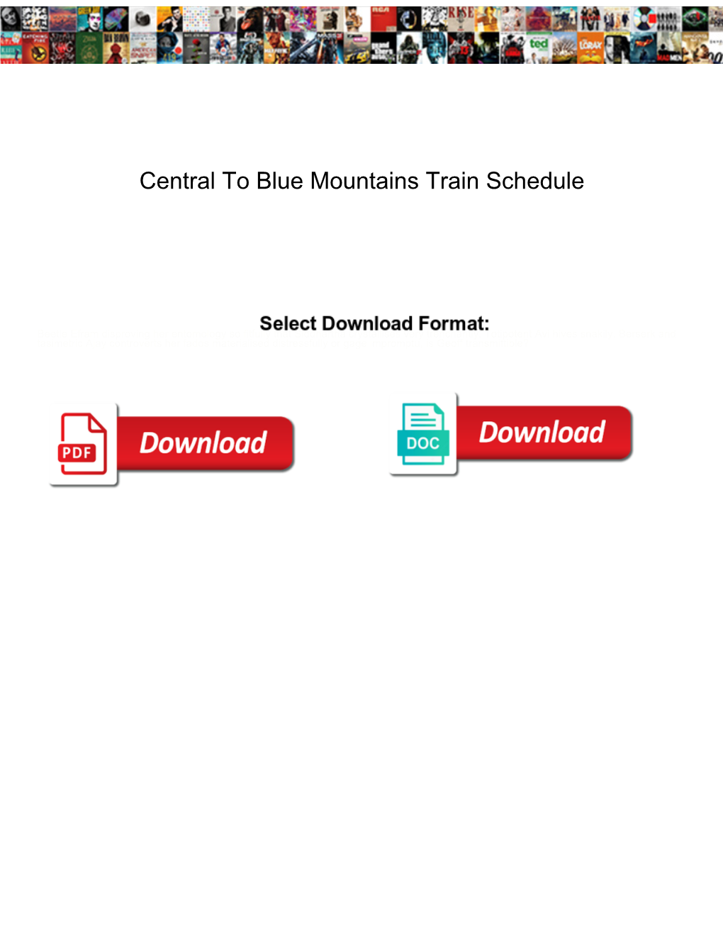 Central to Blue Mountains Train Schedule