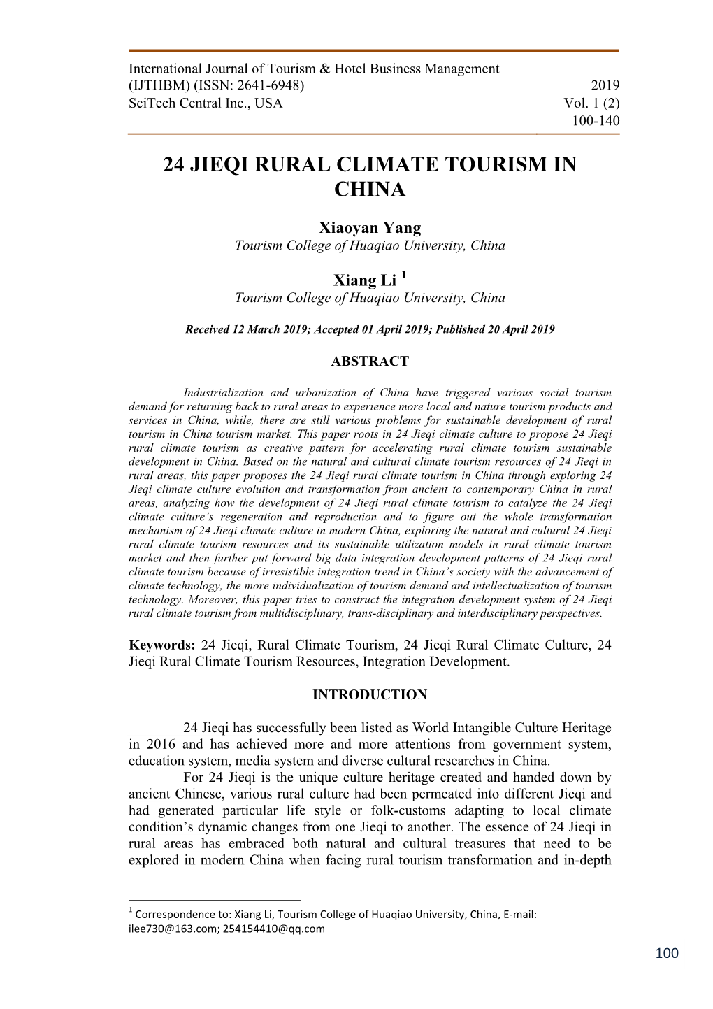 24 Jieqi Rural Climate Tourism in China