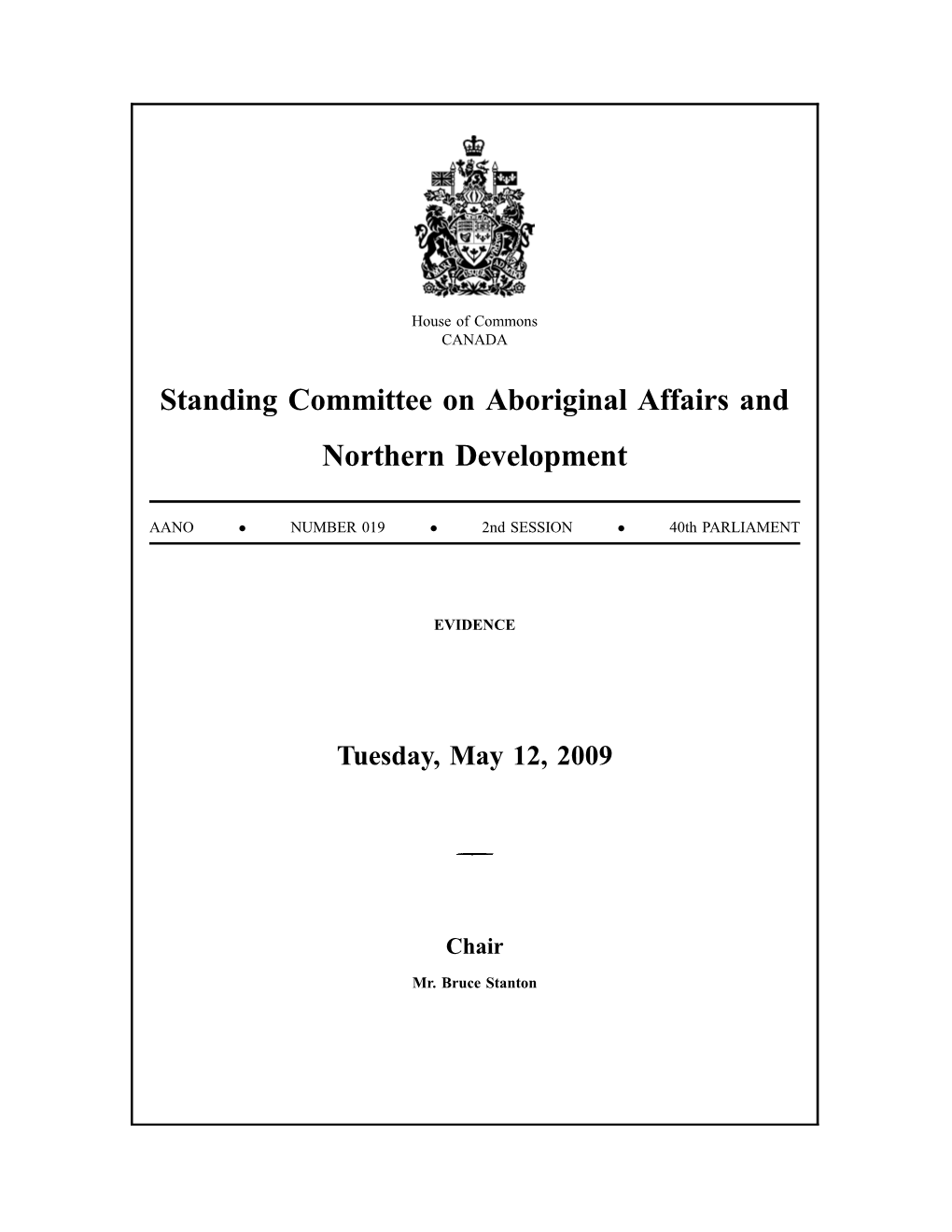 Standing Committee on Aboriginal Affairs and Northern Developmenteng