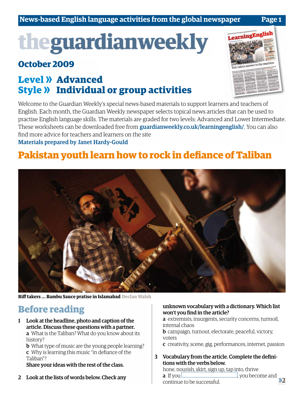 Pakistan Youth Learn How to Rock in Defiance of Taliban