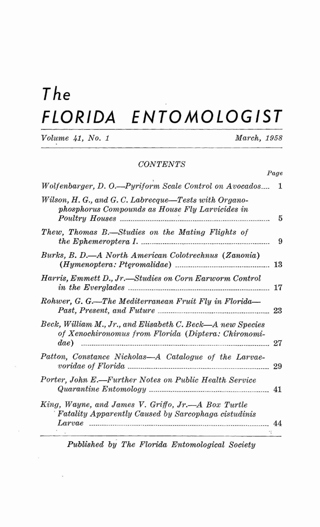 Florida Entomologist