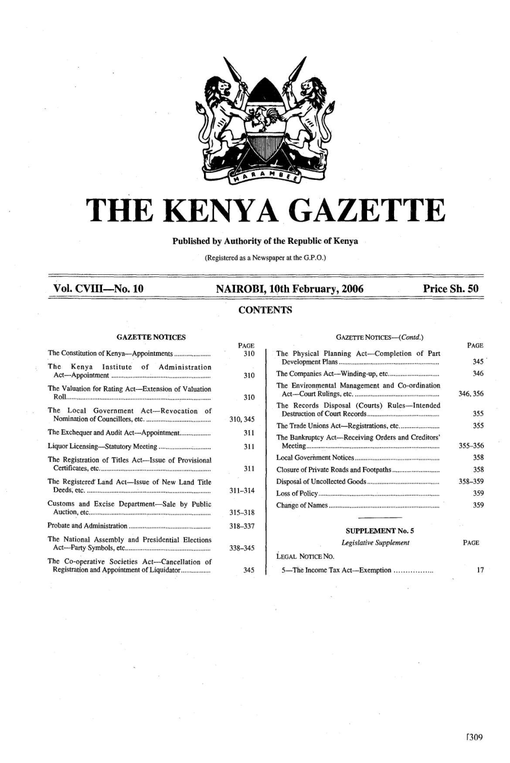The Kenyagazette