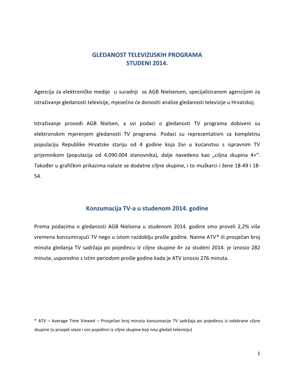 Gledanost Programa Studeni 2014