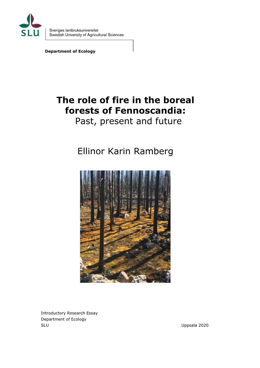 The Role of Fire in the Boreal Forests of Fennoscandia: Past, Present and Future Ellinor Karin Ramberg
