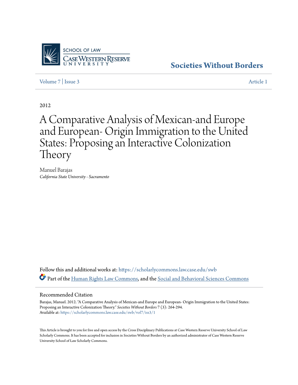 A Comparative Analysis of Mexican-And Europe and European