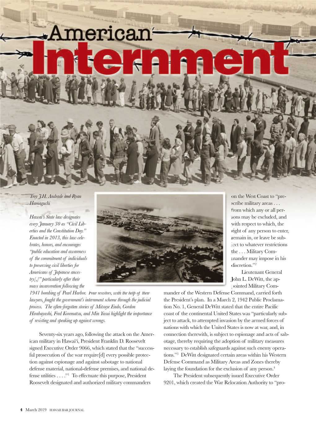 American Internment 2019 Hawaii Bar Journal.Pdf