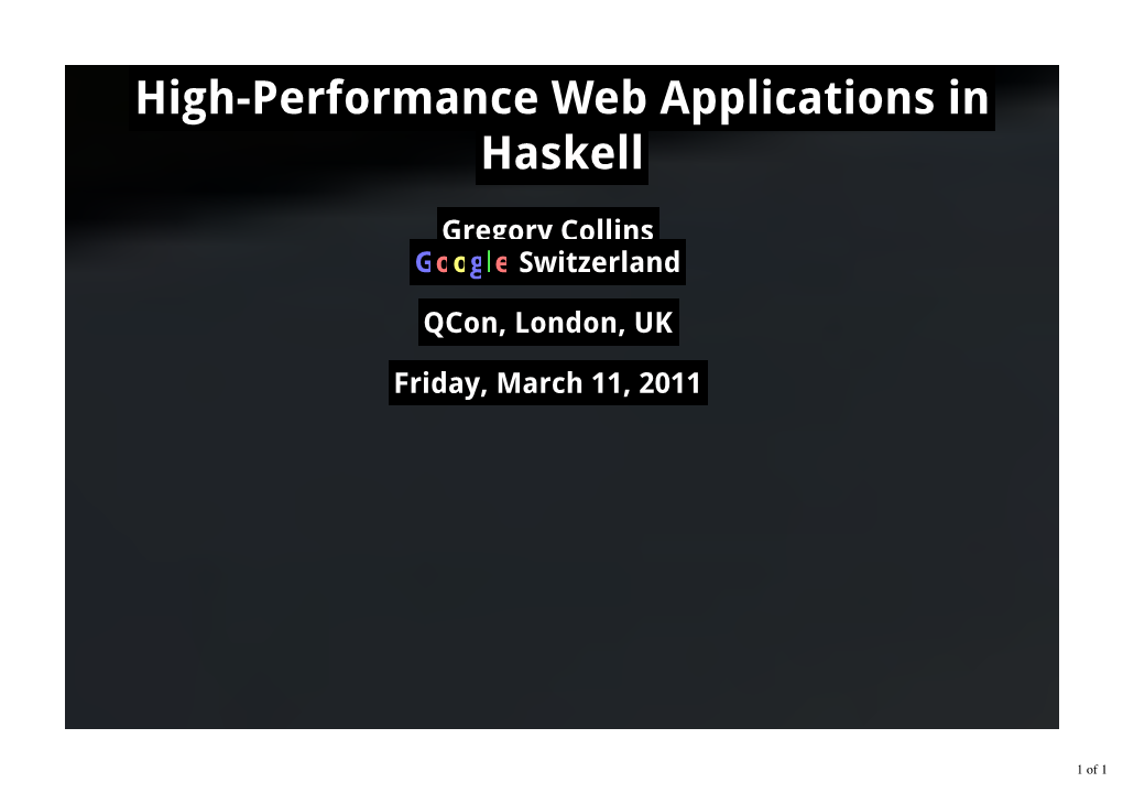 High-Performance Web Applications in Haskell