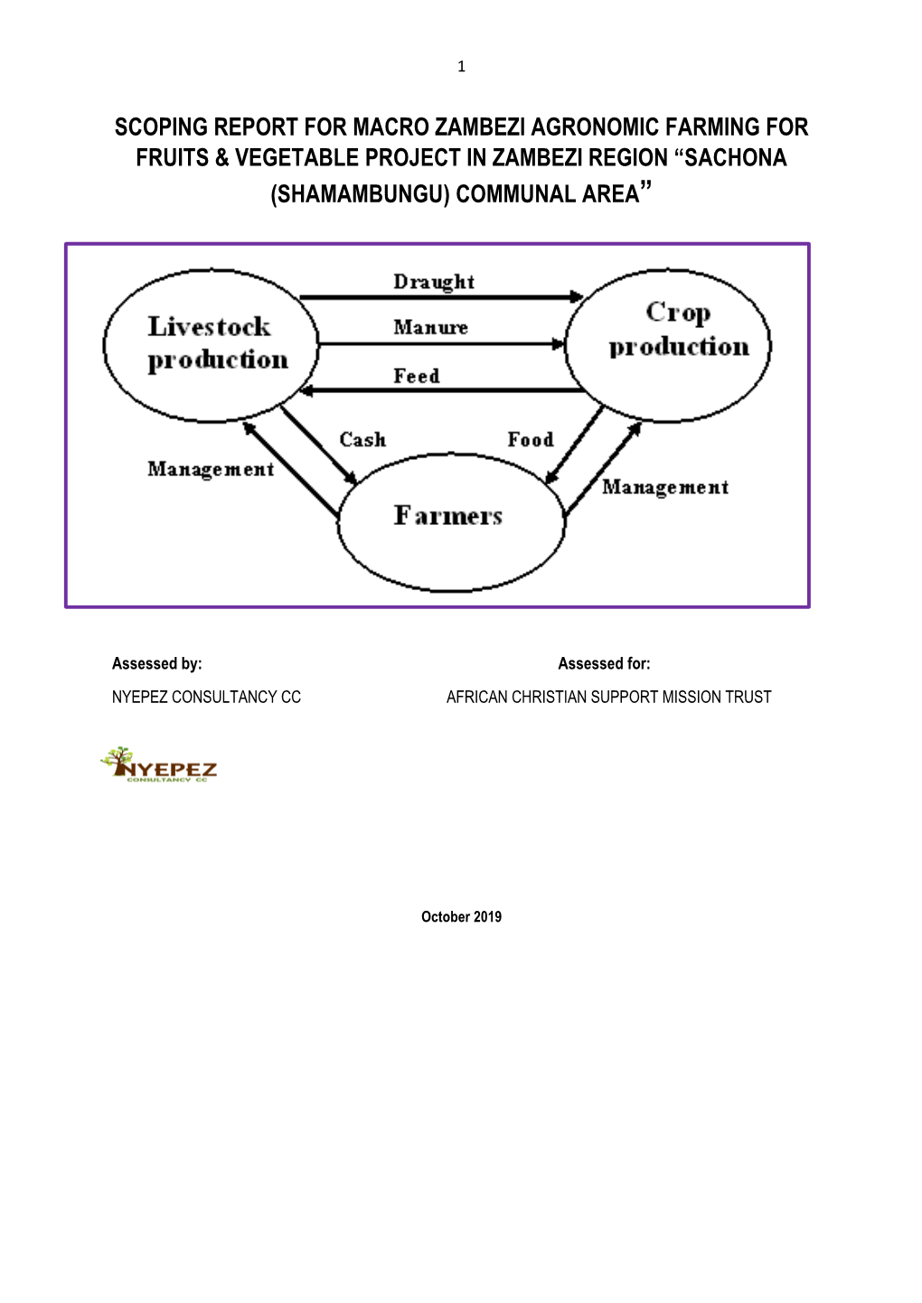 Scoping Report for Macro Zambezi Agronomic Farming for Fruits & Vegetable Project in Zambezi Region “Sachona (Shamambungu)