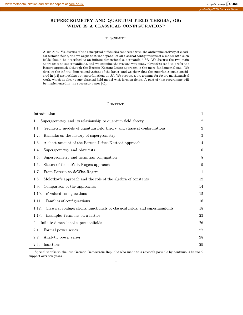 Supergeometry and Quantum Field Theory, Or: What Is a Classical Configuration?