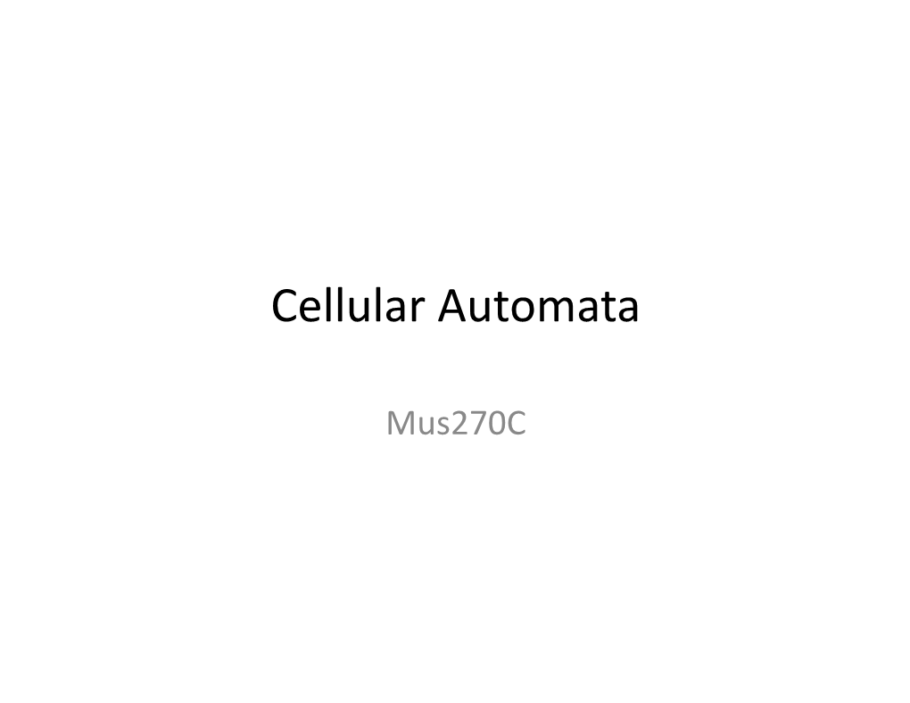 Cellular Automata