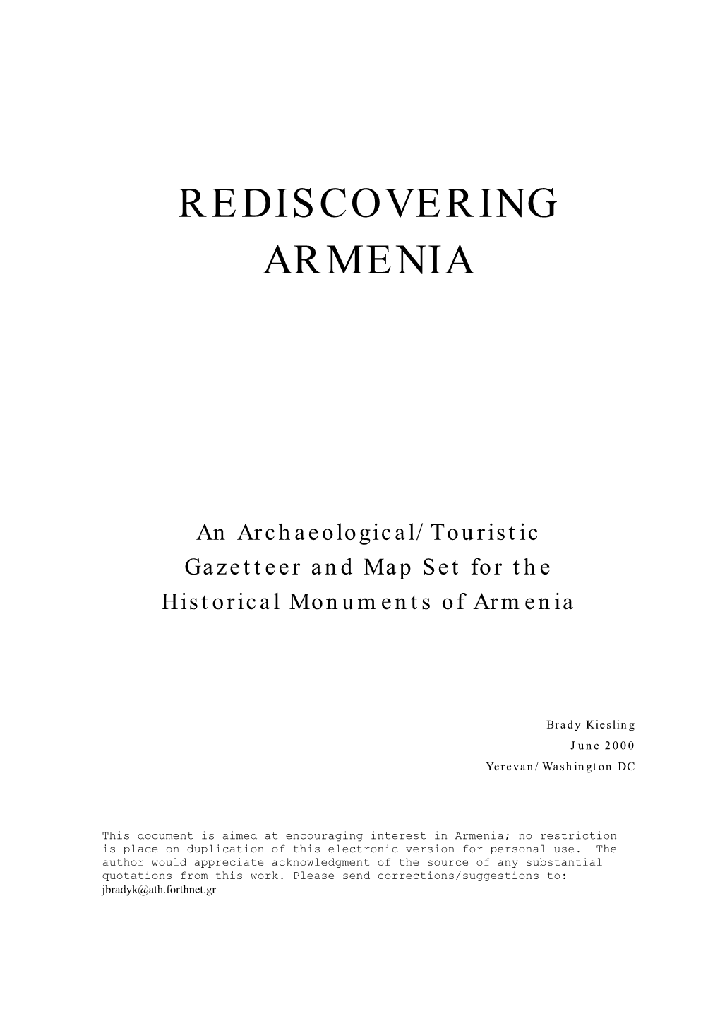 Rediscovering Armenia