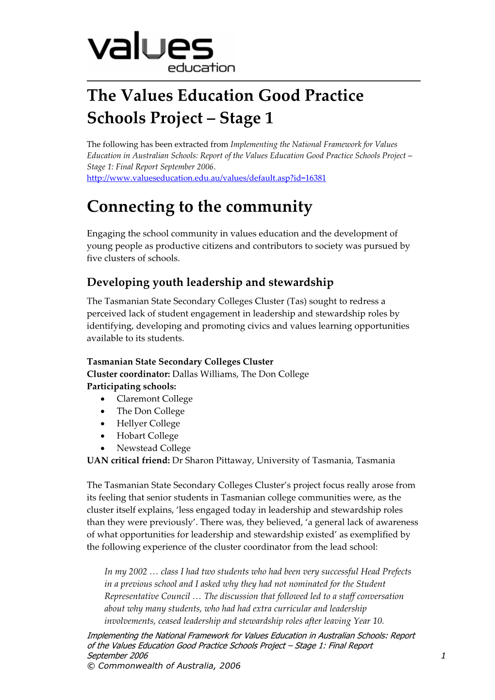 Tasmanian State Secondary Colleges Cluster