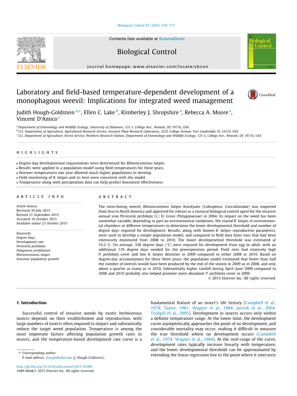 Laboratory and Field-Based Temperature-Dependent