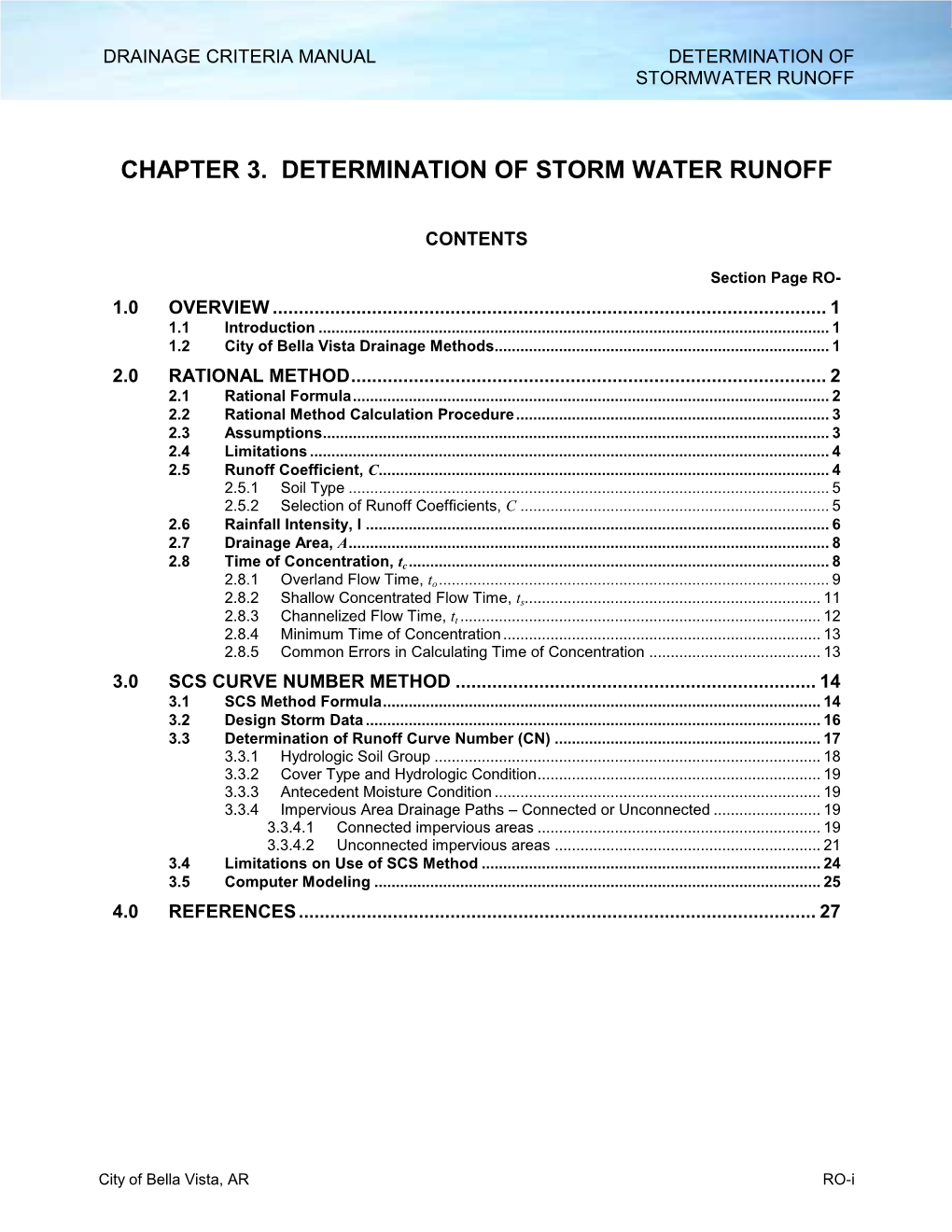 Determination of Stormwater Runoff