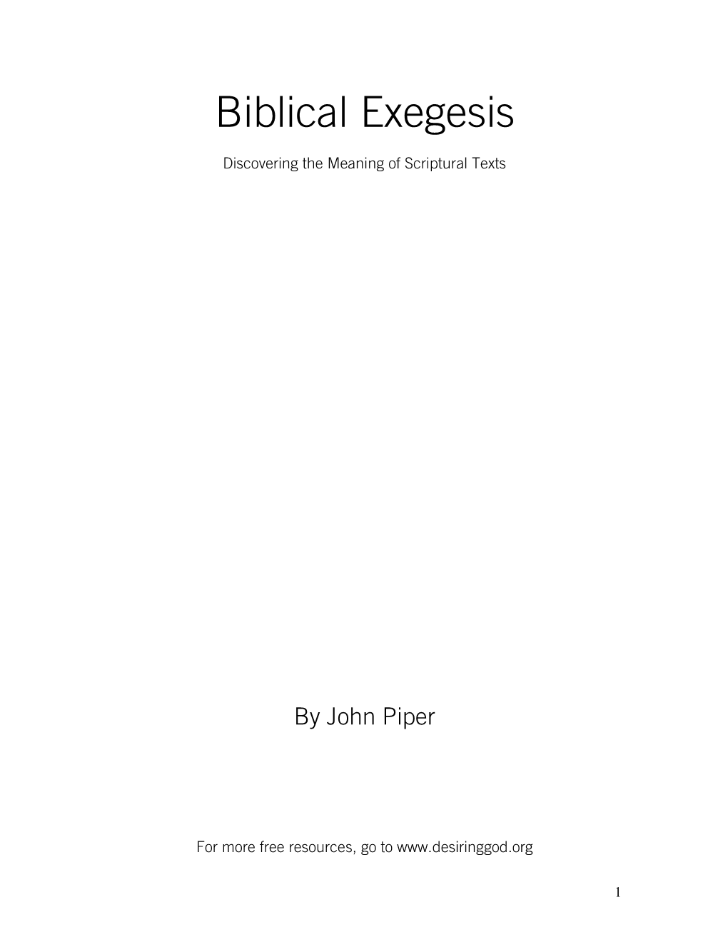 Biblical Exegesis