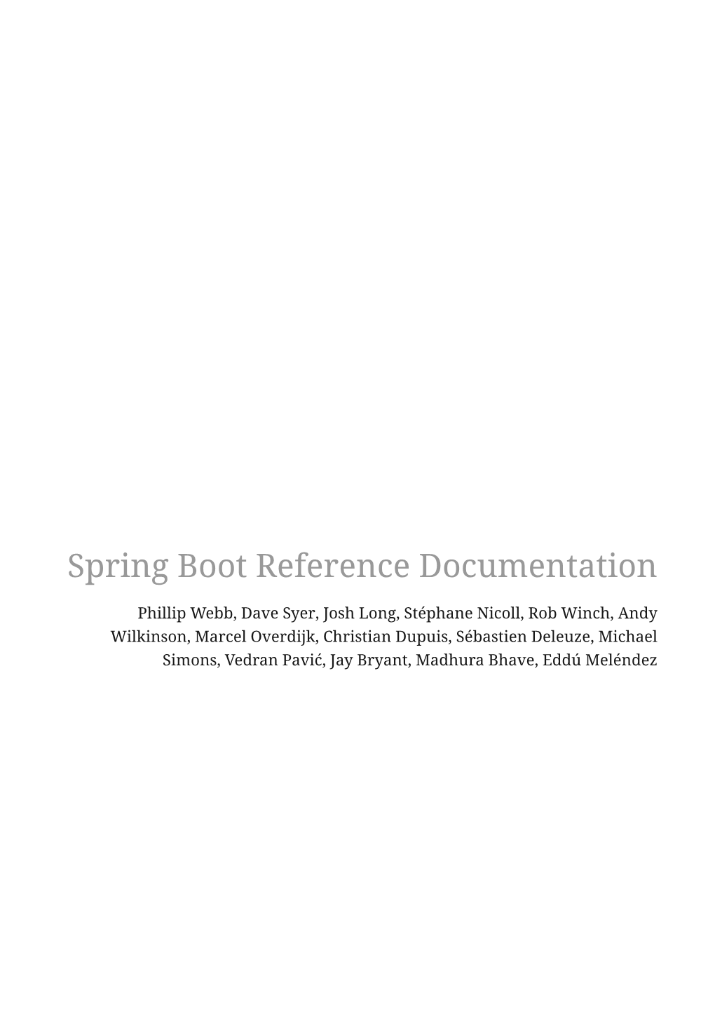 Spring Boot Reference Documentation