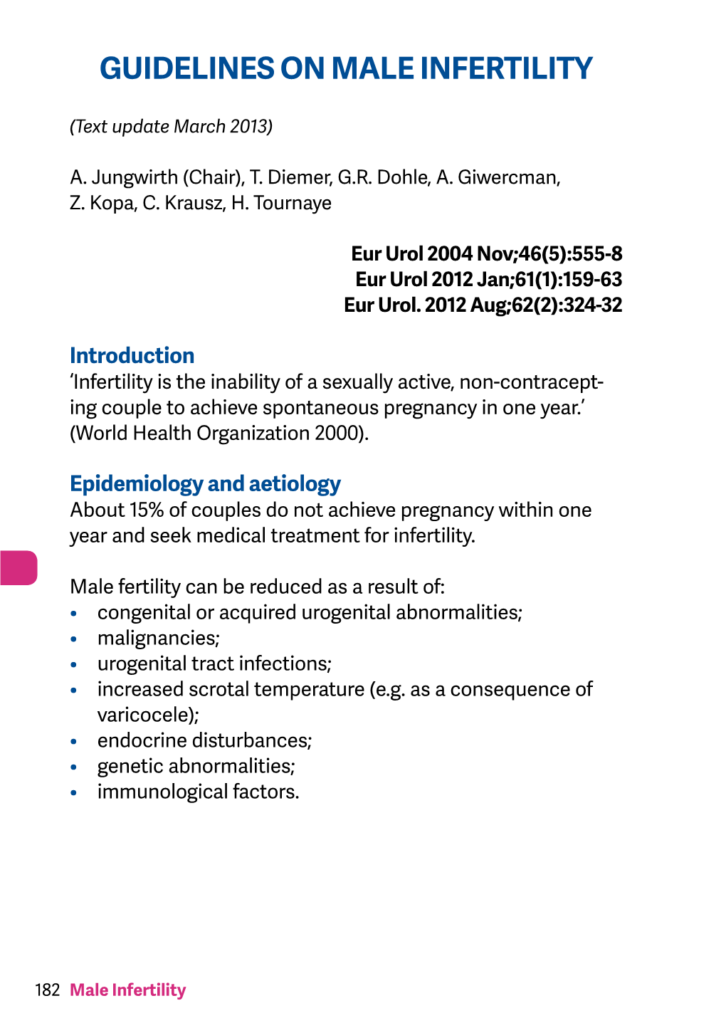 Guidelines on Male Infertility