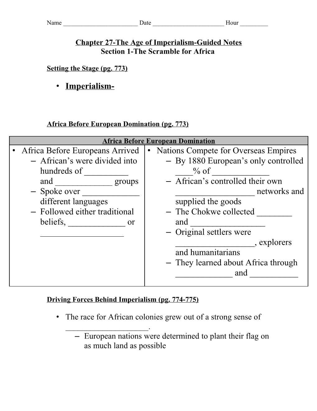 Chapter 22-Enlightenment and Revolution-Guided Notes s1