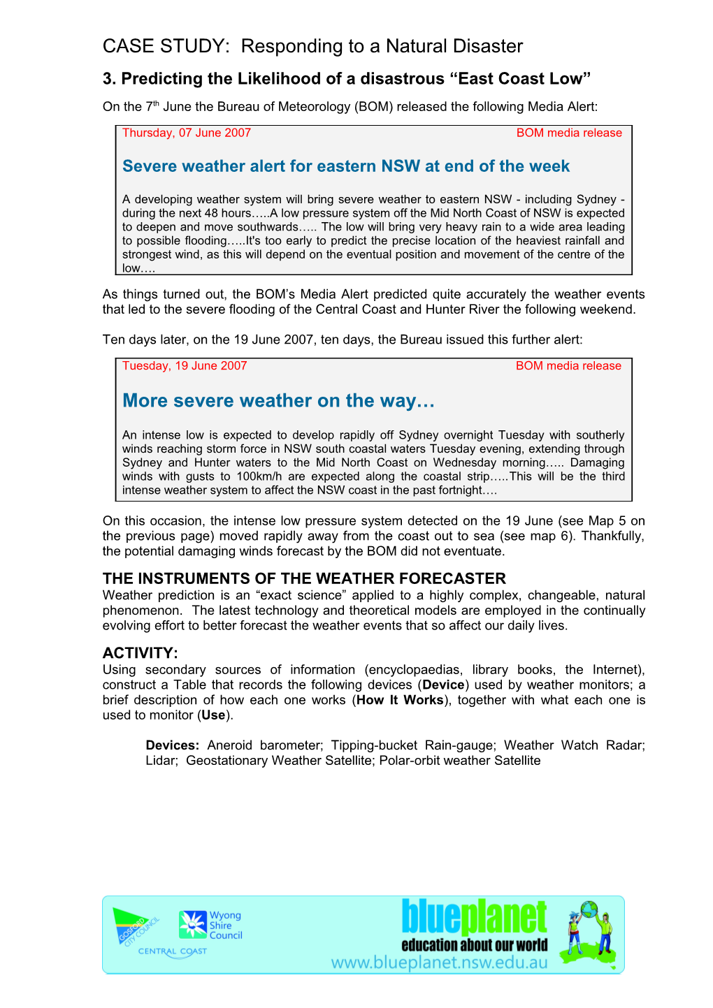 3. Predicting the Likelihood of a Disastrous East Coast Low