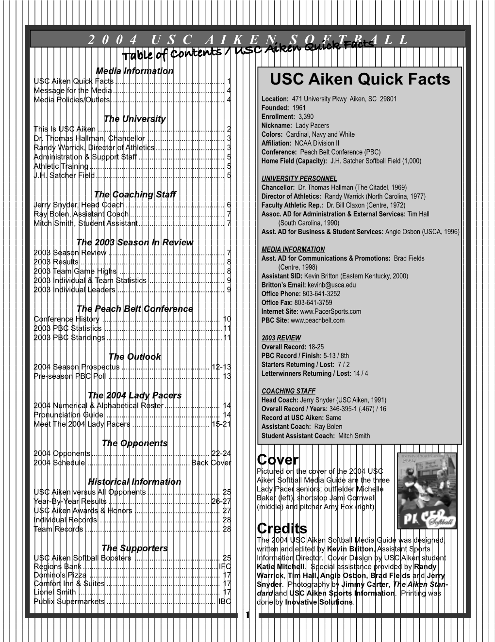 2004 Softball Media Guide