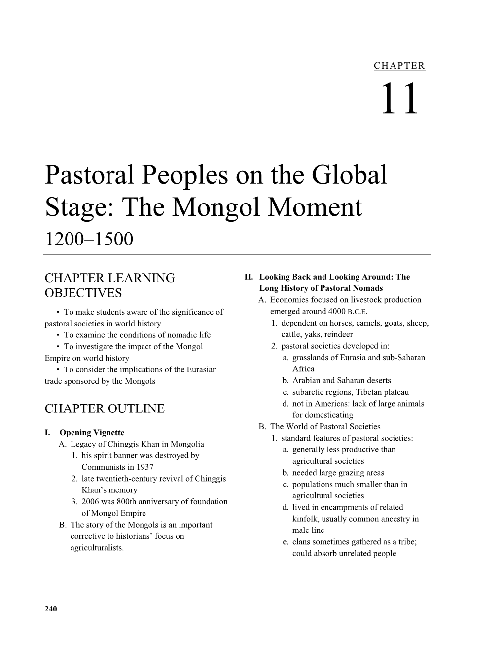 Pastoral Peoples on the Global Stage: the Mongol Moment 1200–1500