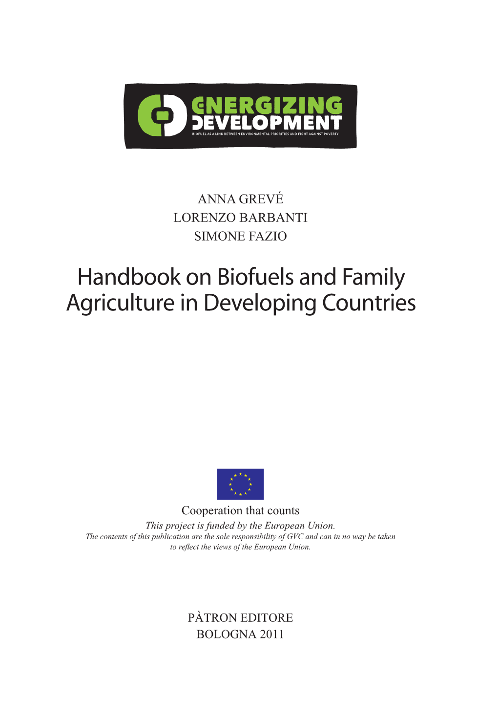 Handbook on Biofuels and Family Agriculture in Developing Countries