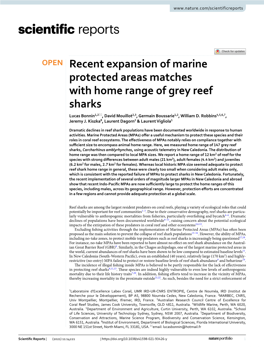 MPA Size Adequate for Grey Reef Sharks.Pdf