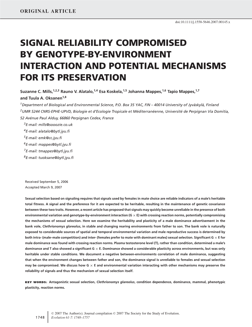 Signal Reliability Compromised by Genotype-By-Environment Interaction and Potential Mechanisms for Its Preservation