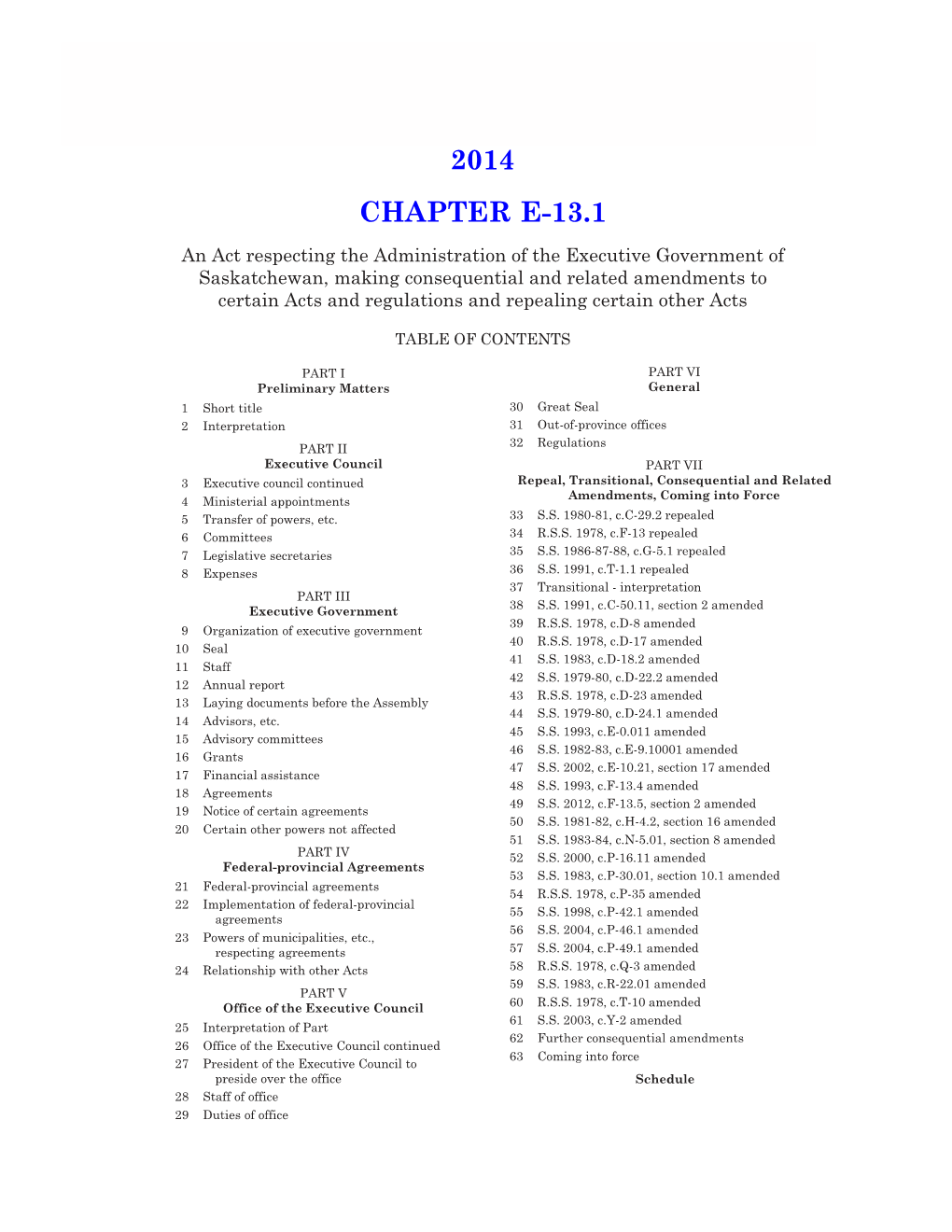 2014 Chapter E-13.1