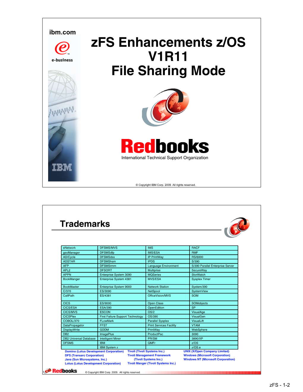 Zfs Enhancements Z/OS V1R11 File Sharing Mode