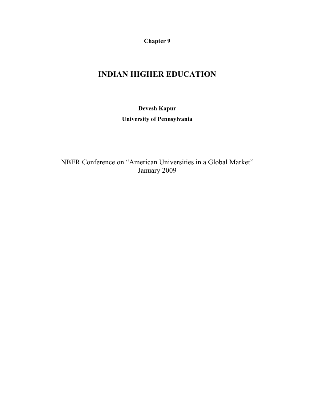 Indian Higher Education