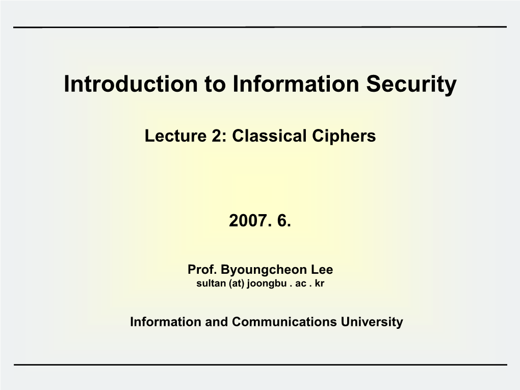 Introduction to Information Security