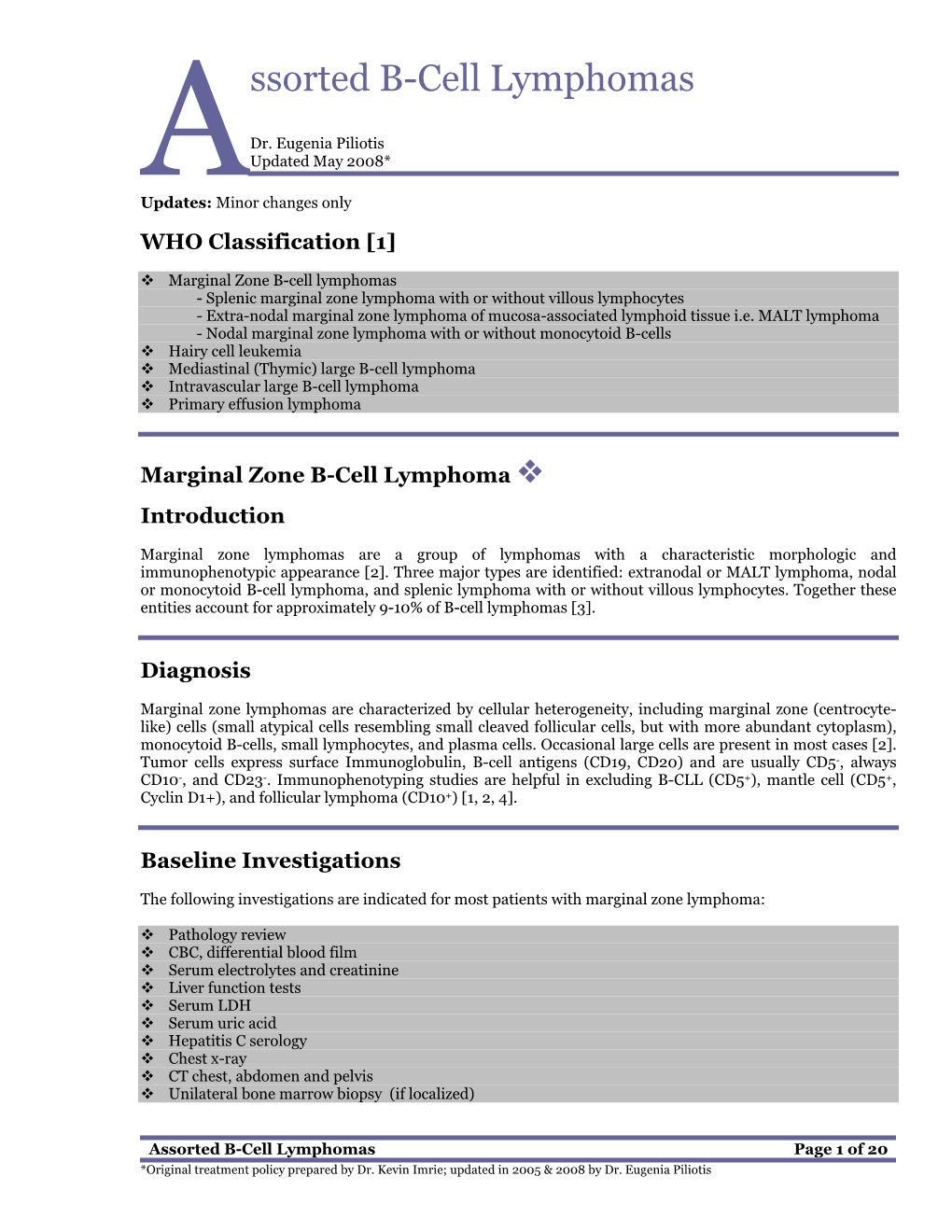 Ssorted B-Cell Lymphomas