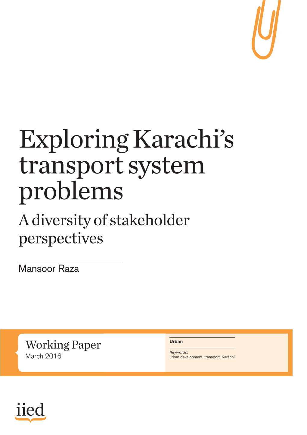 Exploring Karachi's Transport System Problems